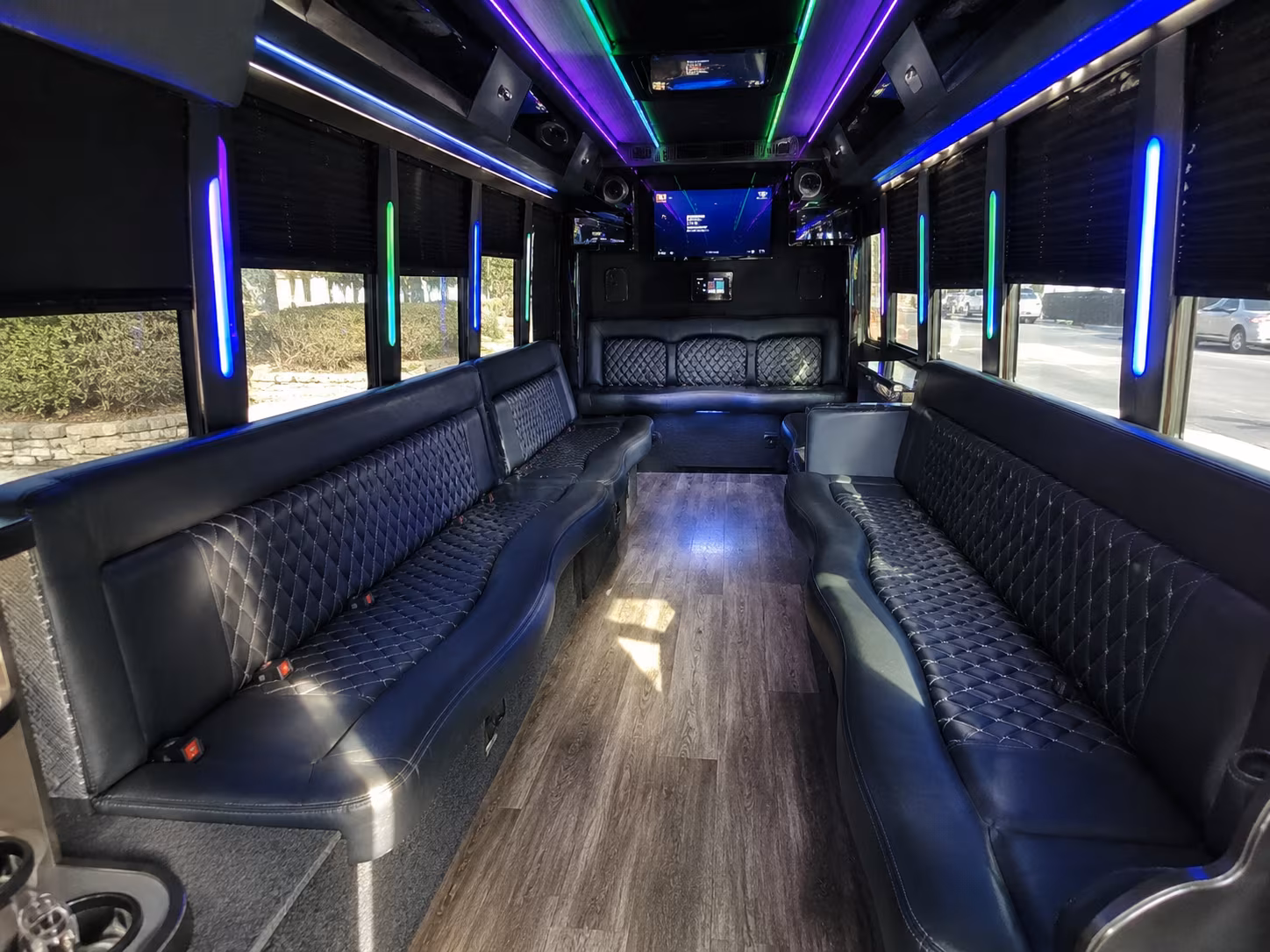 mountain view 15 passenger party bus interior