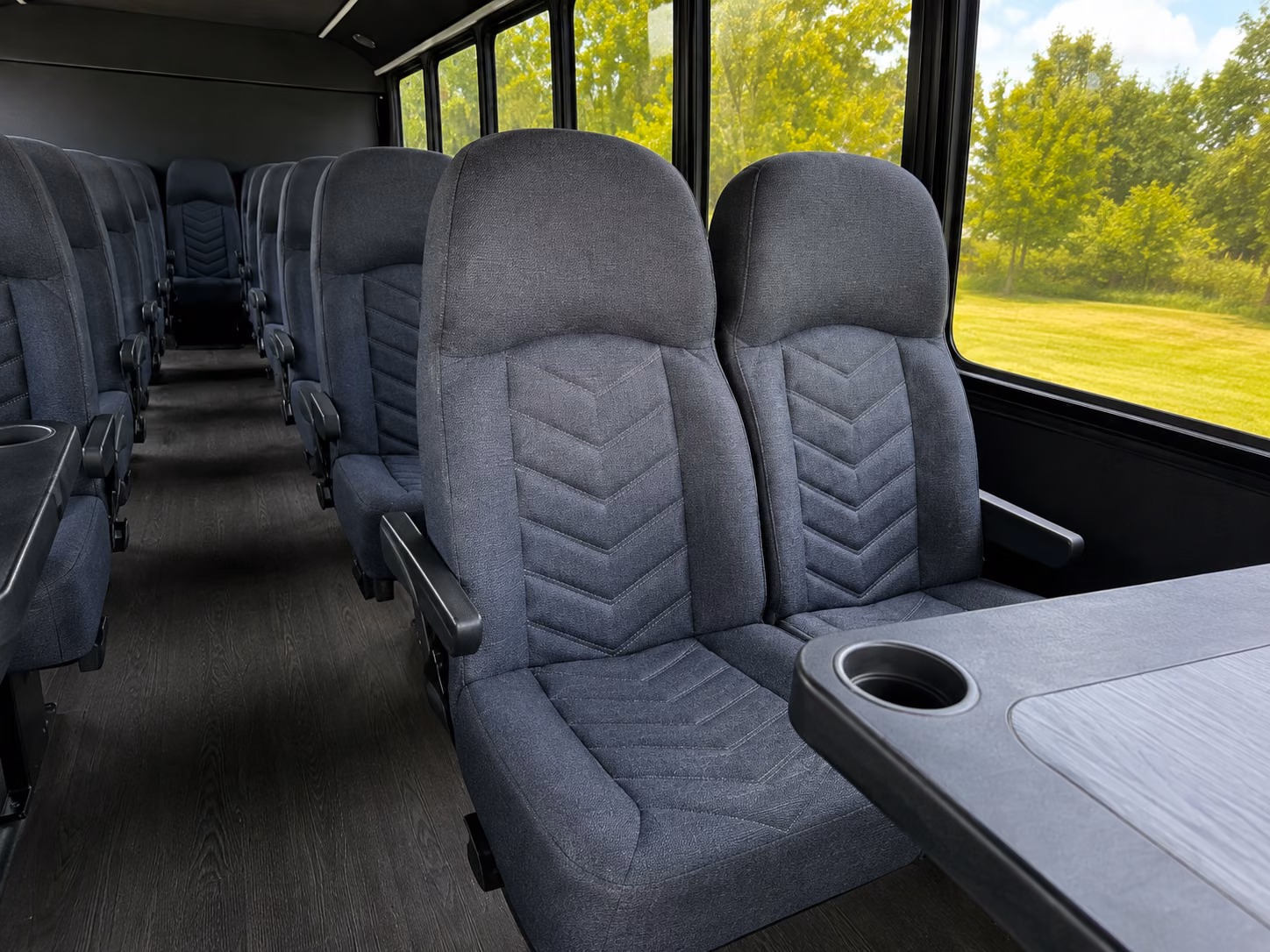 mountain view 18 passenger minibus inside
