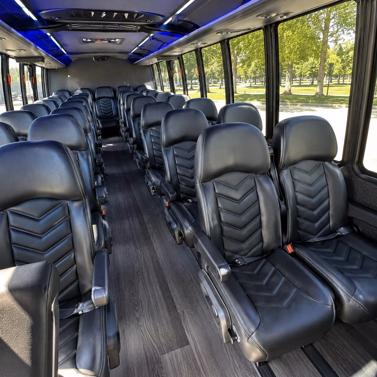 mountain view 25 passenger minibus inside