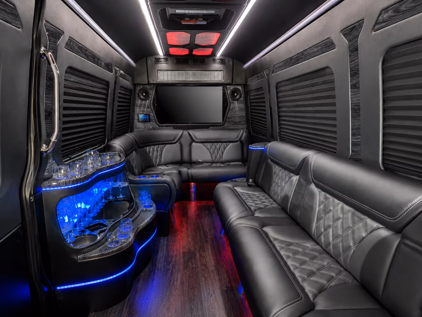 mountain view 30 passenger party bus inside