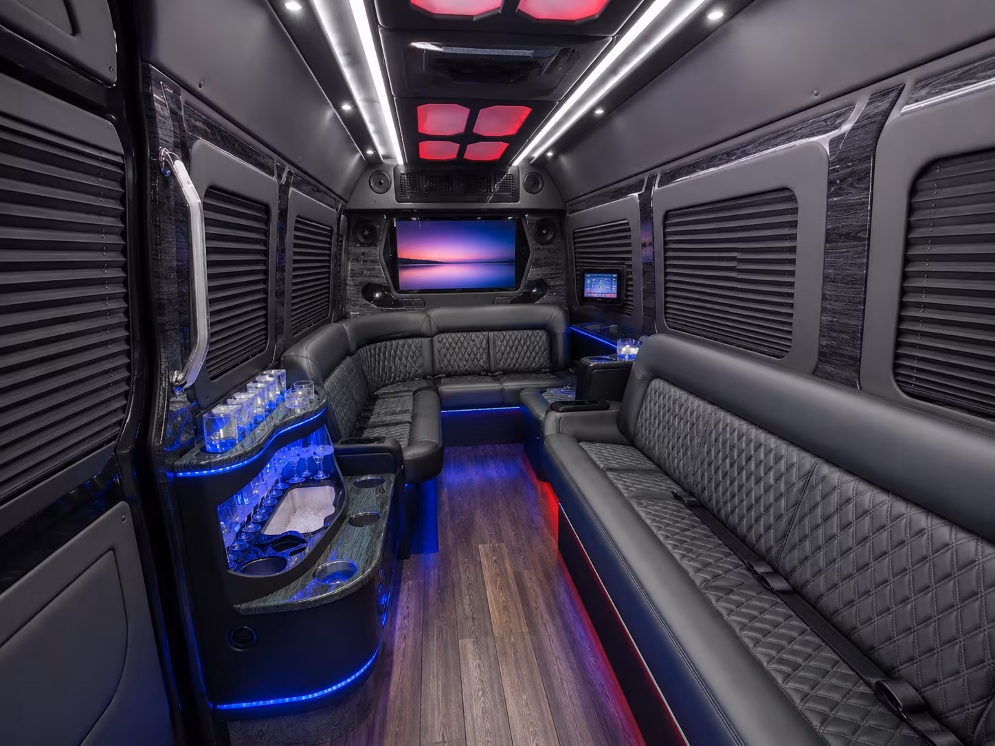 mountain view 30 passenger party bus interior