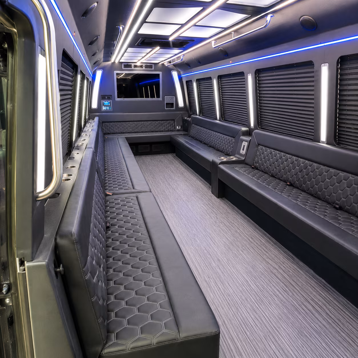 mountain view 40 passenger party bus interior