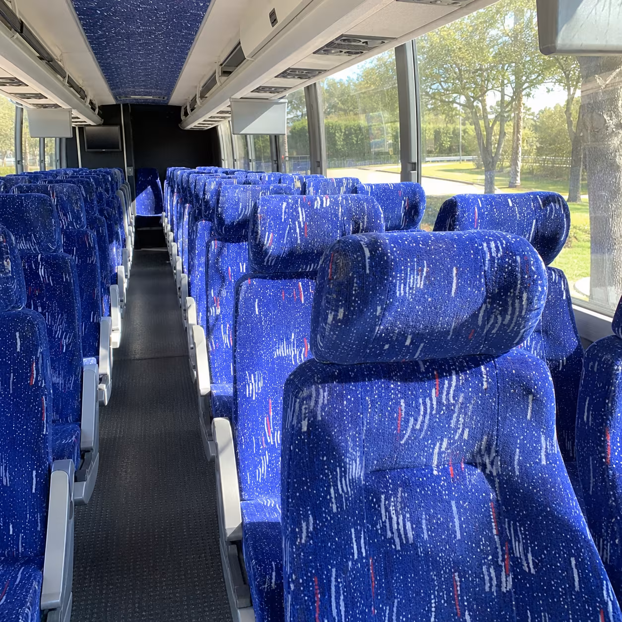mountain view 56 passenger charter bus interior