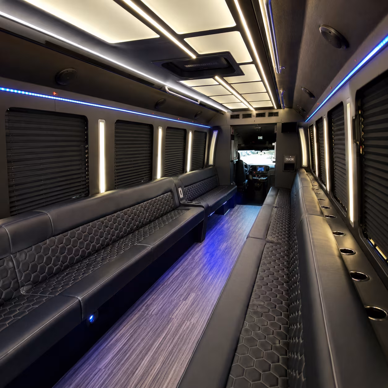 mountain view party bus rental interior